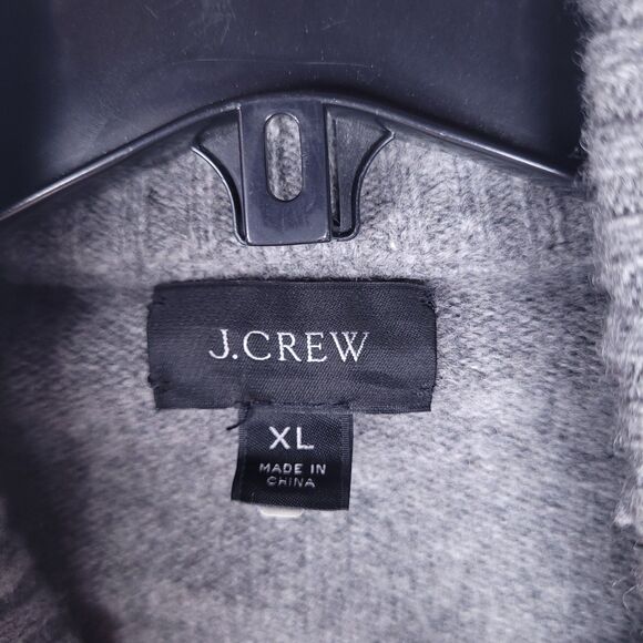 J Crew Merino Wool Sweater Mens XL Gray 1/4 Zip - Picture 9 of 11
